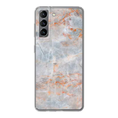 Produktbild von MuchoWow® Handyhülle Schutzhülle Hülle für Samsung Galaxy S21 Marmor - Luxus - Orange Silikon Softcase Handy Hülle - Softcase
