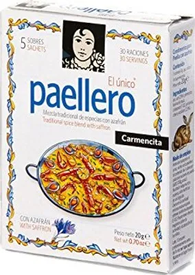 A box of paella seasoning mix.