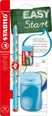 Obrázek produktu pro STABILO EASYgraph, HB, Modrá, Trojúhelníkový, Škola, Blistr, 1 kusů