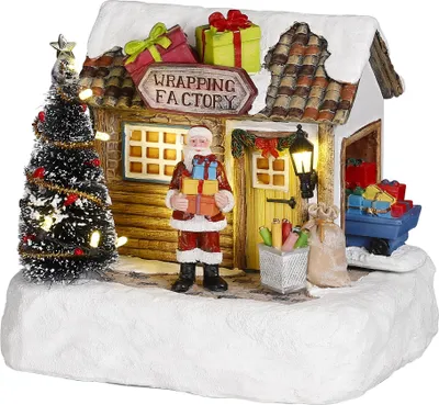 Produktbild von LuVille Weihnachtsdorf-Miniatur Verpackungsfabrik - L17 x B13 x H14 cm
