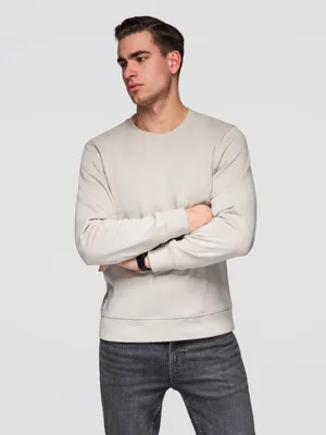 Produktbild von OMBRE Herren Sweatshirt Basic Rundhals Langarm OM-SSBN-0271 light grey L