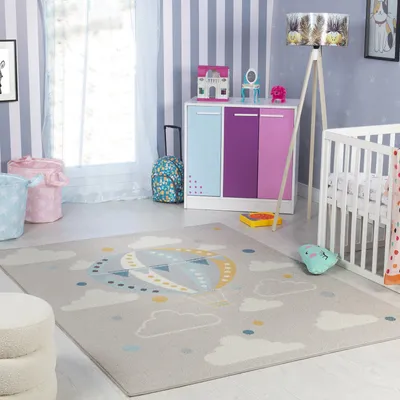 Produktbild von Kinderteppich - Weicher Spielteppich und Krabbelteppich für das Kinderzimmer und Babyzimmer, Mehrfarbig Grau 120x170 cm