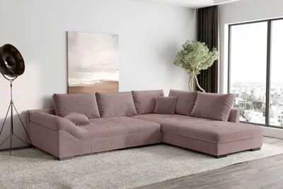 Produktbild von 99rooms Terra Ecksofa Cordstoff POSO Pastellrosa Rechts ohne Schlaffunktion