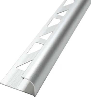 Produktbild von Dalsys Fliesenschiene Viertelkreisprofil Aluminium (eloxiert) Chrom glänzend 2,5m x 8mm, Rundprofil Halbrundprofil