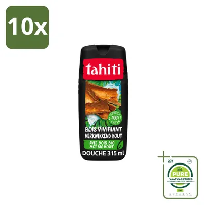 Productafbeelding van 10 x Tahiti douchegel, tropenhout, veganistisch - 315 ml - grootverpakking - 10 stuks