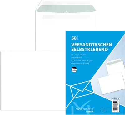 Produktbild von MAILmedia Versandtasche Offset weiß C5 ohne Fenster 50 Versandtaschen