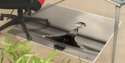 Produktbild von Rutschfeste Bodenschutzmatte Bürostuhlunterlage 120 x 100 cm Antirutsch Motiv Tropfen
