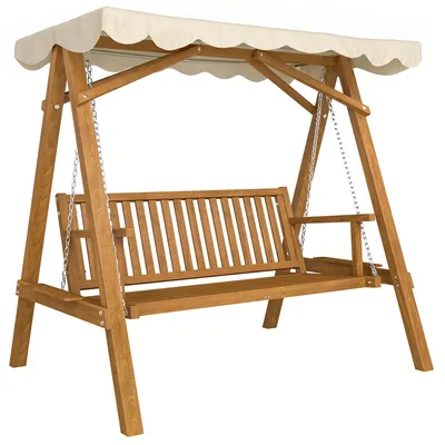 Produktbild von Outsunny Hollywoodschaukel Gartenschaukel Schaukelbank Schaukel 2/3Sitzer Lärche