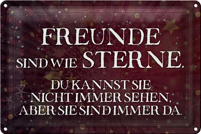 Produktbild von Blechschild Spruch 30x20cm Freunde sind wie Sterne