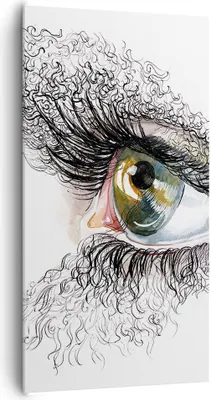 Produktbild von Bild auf Leinwand - Leinwandbild - Auge Menschliches Illustration Erwachsenen- - 65x120cm - Wand Bild - Wanddeko - Leinwanddruck - Bilder - Kunstdruck - Leinwand bilder - Wandkunst - PA65x120-3002