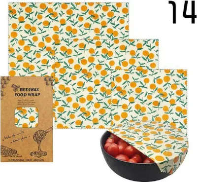 Produktbild von Bienenwachstuch, Bienenwachs-Wraps, Bienenwachstücher Set, wiederverwendbares, für Aufbewahrung von Obst, Brot, Sandwiches und Schüsselabdeckungen