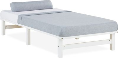 Homestyle4u 1965, dřevěná postel futonová postel postel pro mládež postel z palet 90x200 cm postel z masivu nábytek z palet