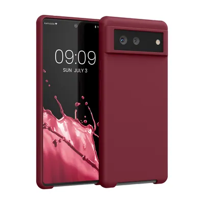 Produktbild von kwmobile Hülle kompatibel mit Google Pixel 6 Hülle - Silikon Handy Case - Handyhülle weiche Oberfläche - kabelloses Laden - Rhabarber Rot