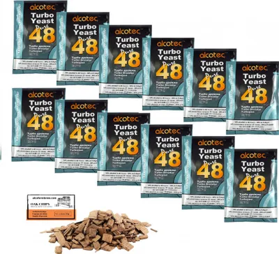 Produktbild von 12 x Alcotec Turbohefe - Pure 48, Alkohol Brennhefe, Gärhefe, Wodkahefe, Turbo Hefe, Wodka Hefe