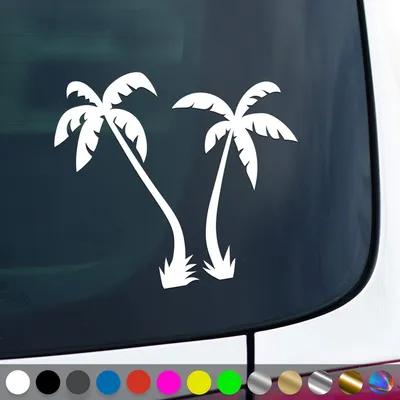 Produktbild von PantherPixel Reisen Aufkleber Insel Camping Strand Urlaub Palmen Sticker Auto Geschenkidee Farbe Weiss