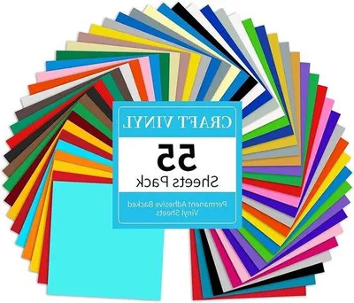 Produktbild von Vinylfolie für Plotter - Selbstklebendes Dekorationspapier - 55 Blätter Set - 305x305 cm - Vielfarbig