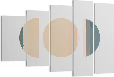 Produktbild von Bild auf Leinwand - Leinwandbild - 5 Teile - Abstraktion Rad Halbkreis - 150x100cm - Wand Bild - Wanddeko - Wandbilder - Leinwanddruck - Bilder - Wanddekoration - Leinwand bilder - EG150x100-4310