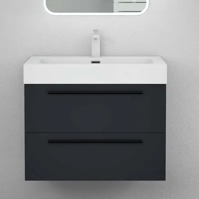 Produktbild von Mai & Mai Badmöbelset Komplett Set Waschbeckenunterschrank 73cm Unterschrank mit Waschschbecken aus Mineralguss Quadratto
