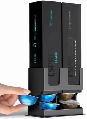Kapselspender für Nespresso Vertuo, 20 Kapseln, Stahl, schwarz