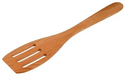 Produktbild von Pfannenwender, mit Schlitzen, geölt aus Kirschholz 30 cm