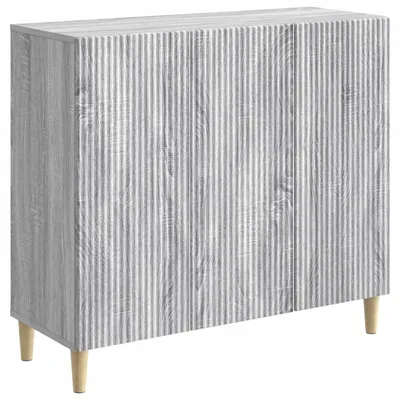 Image de vidaXL Meuble de rangement latéral, Sonoma-gris, 89 x 34,5 x 80 cm, fabriqué en panneaux de particules