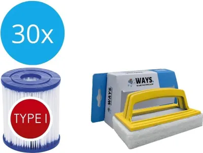 Image de Bestway - Type I filtre adapté à la pompe de filtration 58381 - 30 pièces & brosse à récurer WAYS