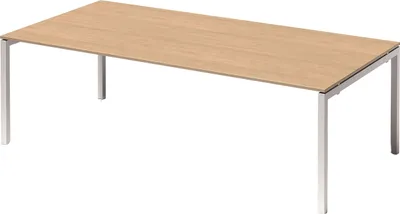 Produktbild von Bisley Cito Konferenztisch U-Gestell fixiert - Nachbildung Ahorn, Gestell: Verkehrsweiß, Größe:  240 x 120 cm