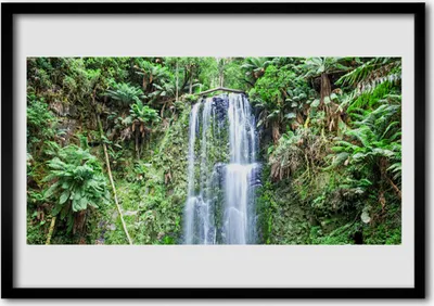 Produktbild von Bild 100x70 MDF-Rahmen Wandkunst Wasserfall Bäume Natur