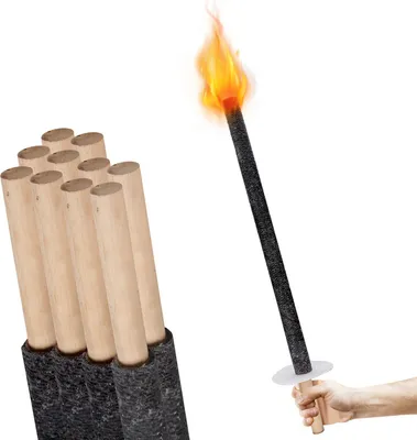 Immagine prodotto di Jopassy 25x torce, torce di cera con protezione per le mani, con manico extra lungo, per passeggiate notturne ed eventi in giardino o per Pasqua/Capodanno, 42 cm