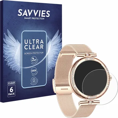 Produktbild von 6x Für Bekomiya Smartwatch 1.19" Schutzfolie Savvies Displayschutz Display Schutz Folie Klar Transparent