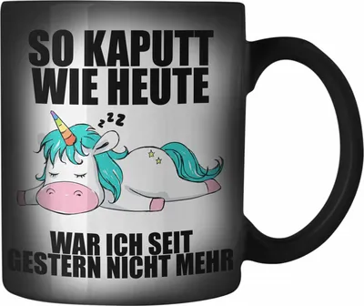Produktbild von Trendation - Lustige Farbwechsel Zauber-Tassen mit Sprüchen Arbeitskollege Geschenk Kollege Mitarbeiter Geschenkidee (Schwarz)