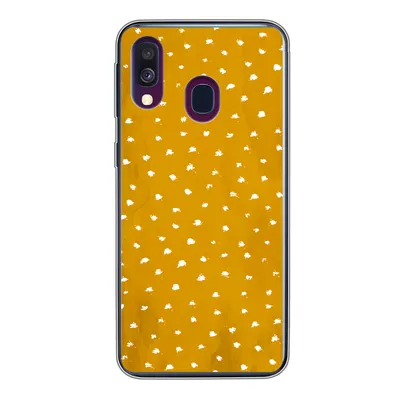 Produktbild von MuchoWow® Handyhülle Schutzhülle Hülle für Samsung Galaxy A40 Tupfen - Orange - Weiß Silikon Softcase Handy Hülle - Handy-Tasche