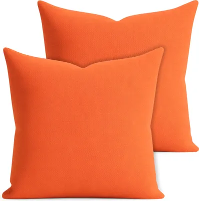 Produktbild von 2er Set Kissenhülle 40x40 cm orange pflegeleicht mit Reißverschluss