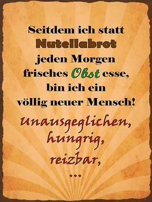 Produktbild von vianmo Holzschild 40x30 cm statt Nutellabrot frisches Obst