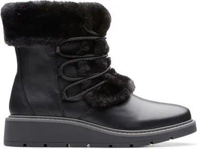 Zdjęcie produktu dla Damskie buty zimowe Clarks Ivery Jump z czarnej skóry 37