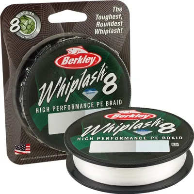 Produktbild von BERKLEY Whiplash 8, 150m, 0,16mm, 20.8kg / 45,86lbs, transparent, geflochtene Angelschnur, 1446622