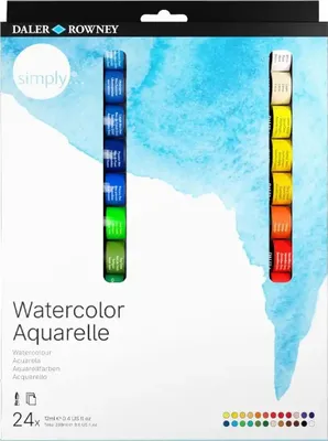 Image de Daler Rowney Simply Set de peintures à l'eau 24 x 12 ml