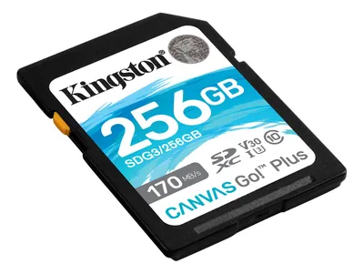 Imagen del producto de Kingston Canvas Go! Plus: Tarjeta de memoria flash, 256 GB, Clase de video V30 / UHS-I U3 / Clase 10, SDXC UHS-I