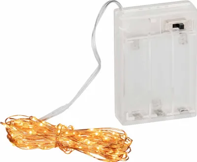 Produktbild von Coen Bakker LED Lichterkette Batterie Draht kupfer 4,95m 100 LED warmweiß classic warm