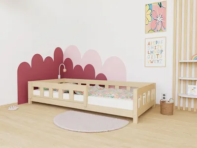 Produktbild von Einzelbett PLOTTY mit Rausfallschutz - Beige - 90x200 cm - Mit einer Barriere