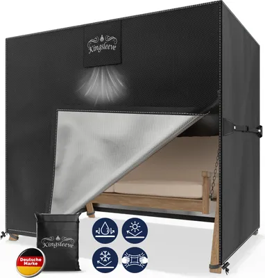 Produktbild von Kingsleeve® Hollywoodschaukel Abdeckung 2-Sitzer 175x125x160cm Winterfest Abdeckplane Wasserdicht Schutzhülle Gartenmöbel Abdeckhaube Schaukel