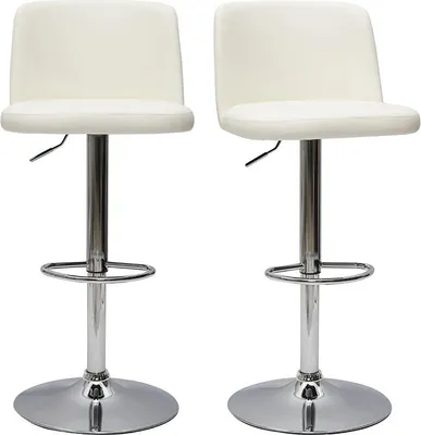 Produktbild von Miliboo - Design-Barhocker höhenverstellbar weiß (2er-Set) MONTI