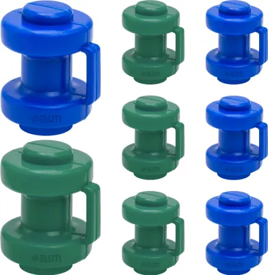 Produktbild von AWM Trampolin Endkappen Schutzkappen 25 mm - Innenliegend - Sicherheitsnetz Kappen Abschlusskappen (Blau / Grün - 8x)