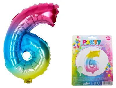 Image de Ballon Gonflable - Numéro 6 Arc-en-ciel