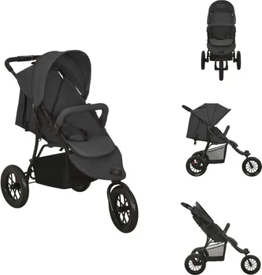 Produktbild von vidaXL Kinderwagen Anthrazit Stahl -  Kinderwagen