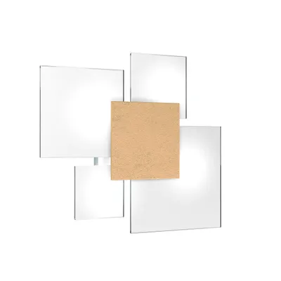 Immagine prodotto di Plafoniera Contemporanea Upgrade Metallo Foglia Oro E Vetro 4 Luci E27 46Cm