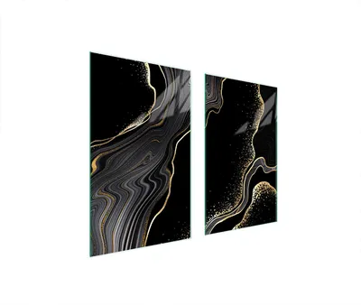 Immagine prodotto di Piastre copri fornelli 2 pezzi 75x52 Copri piano cottura in Vetroceramica tagliere in vetro marmo dorato