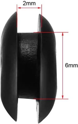Produktbild von Gummischeinsatz-Set für Kabelschutz - 50 Stück - Schwarz - 4 mm Durchmesser - für Kabel mit Lochstecker