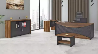 Produktbild von Arbeitszimmer Holzmöbel Büro Set Schreibtisch Aktenschrani Couchtisch