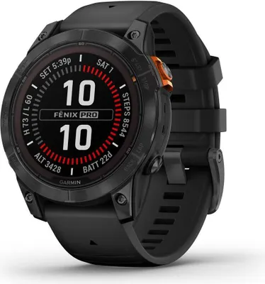 Produktbild von Garmin fēnix 7 Pro 3,3 cm (1.3") MIP 47 mm Digital 260 x 260 Pixel Touchscreen Grau WLAN GPS
